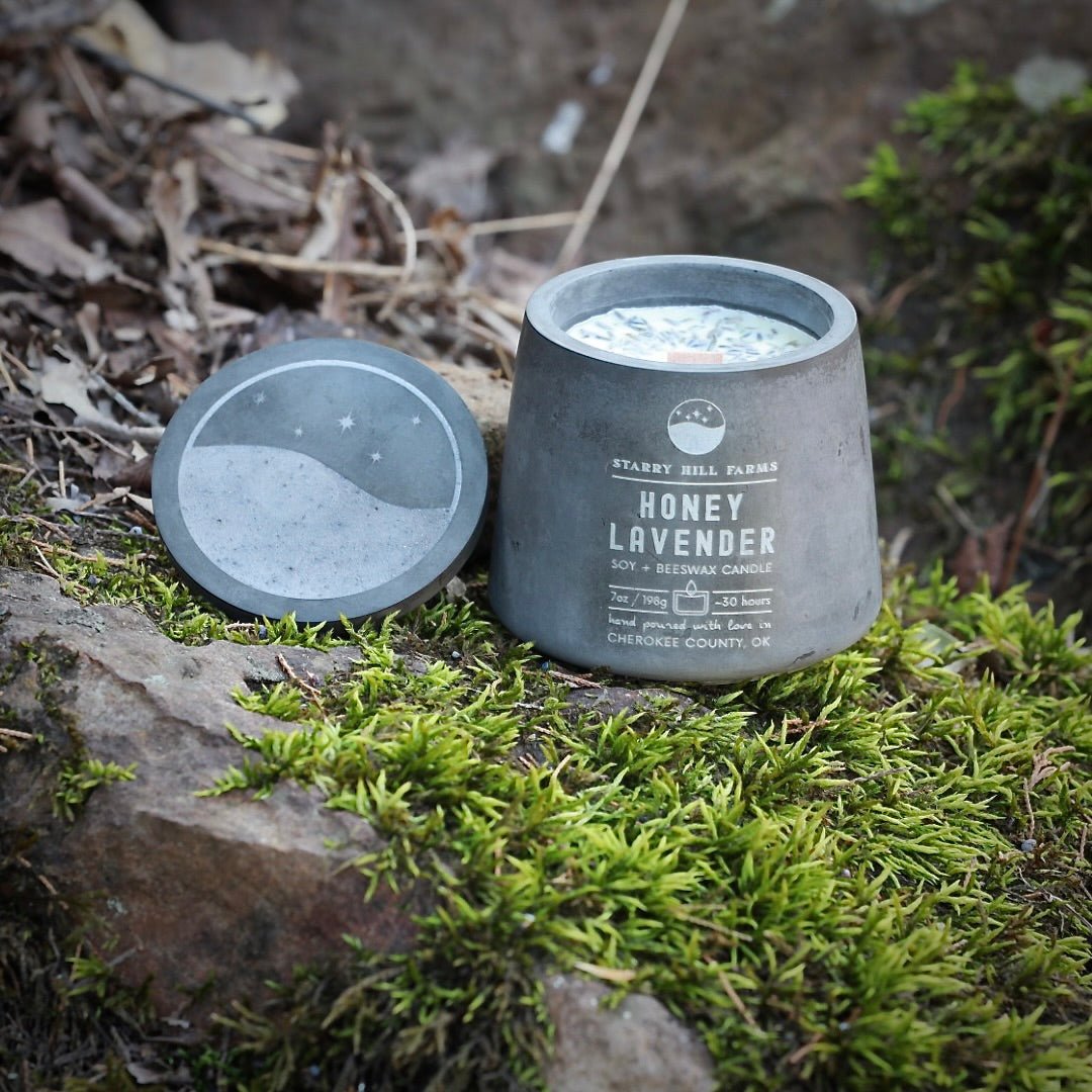 Cement Vessel Candle - Starry Hill Farms